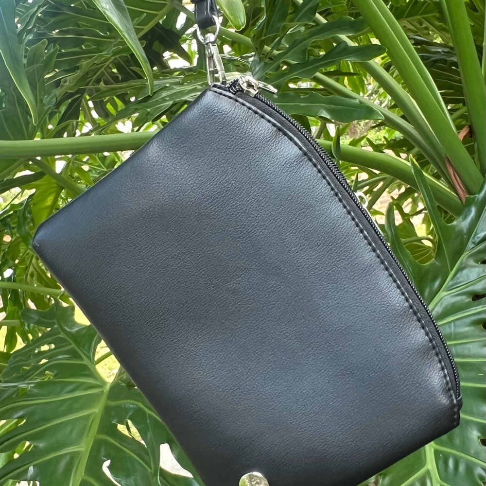 Sleek Black Leather Clutch